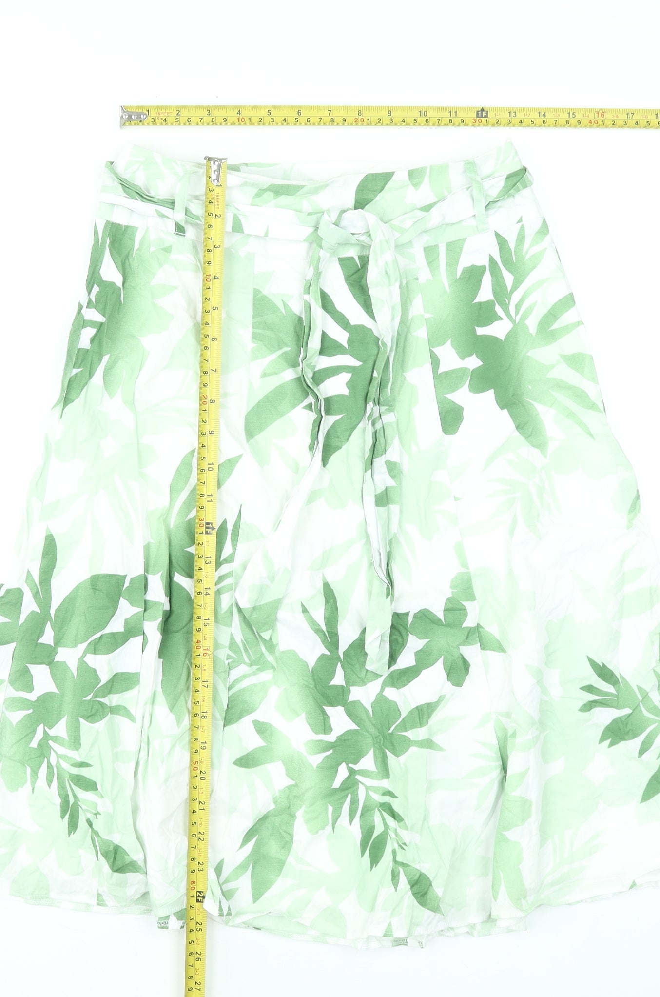 Wallis Women’s Green Tropical A-Line Cotton Skirt Size 6