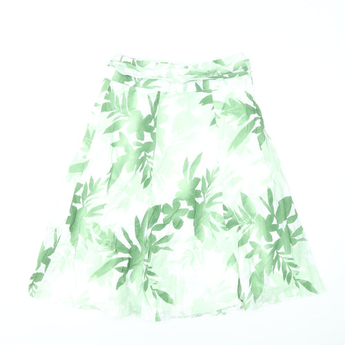 Wallis Women’s Green Tropical A-Line Cotton Skirt Size 6