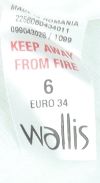Wallis Women’s Green Tropical A-Line Cotton Skirt Size 6