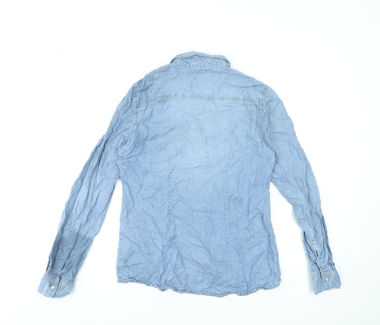 Vero Moda Women's Blue Lyocell Denim Button-Up Shirt Size S