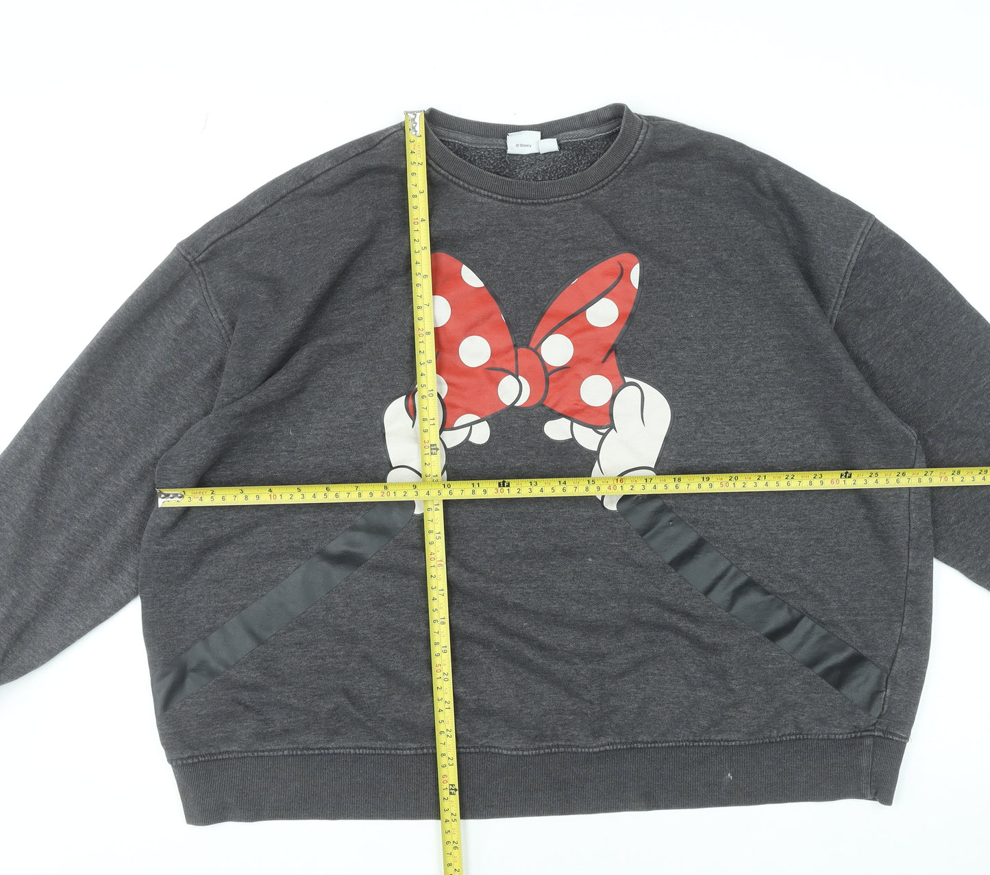 Disney Women’s Grey Minnie Mouse Bow Sweatshirt 2XL Cotton Blend