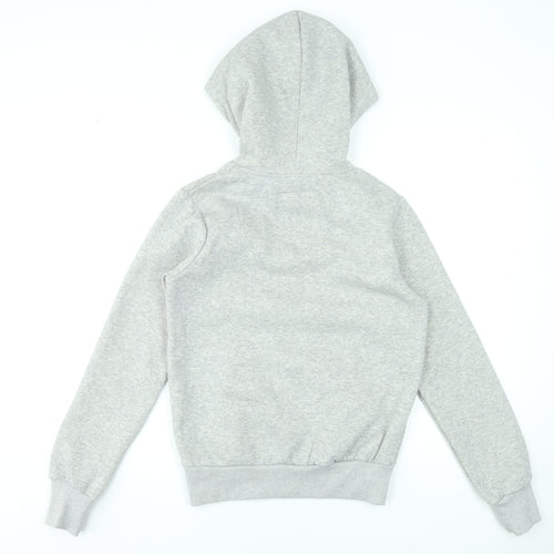 Stone Goose Women Grey Pullover Hoodie Size 2 Cotton Blend Graphic