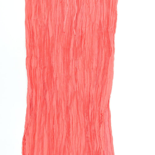 Hush Womens Pink Pleated Midi Skirt Size 14 Elastic Waist