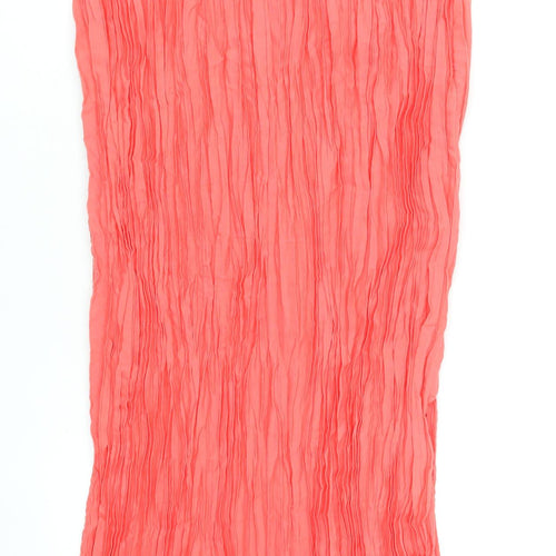 Hush Womens Pink Pleated Midi Skirt Size 14 Elastic Waist