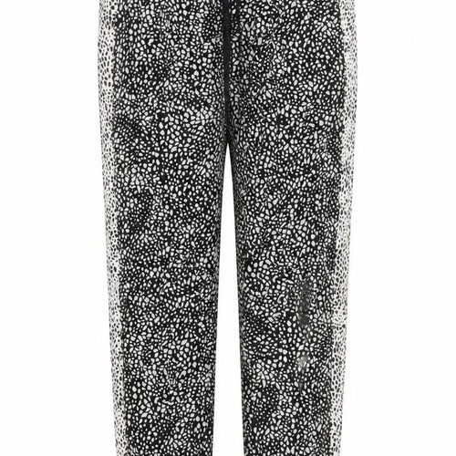 Marks and Spencer Womens Black White Animal Print Viscose Joggers Size 10