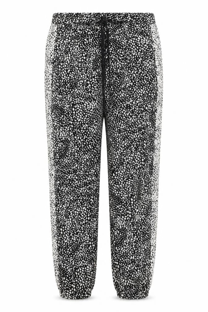 Marks and Spencer Womens Black White Animal Print Viscose Joggers Size 10