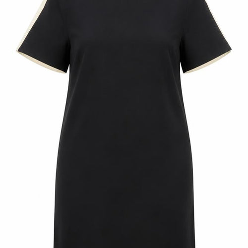 Zara Women Black Colourblock Shift Dress Size 16 Short Sleeve