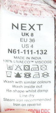 Next Women's Multicoloured Size 8 Bohemian Viscose Slip Dress