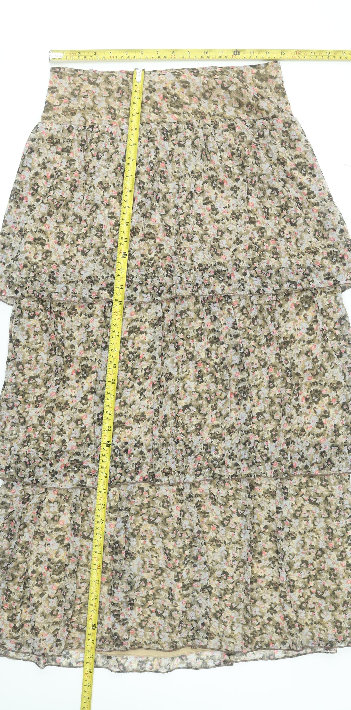 Wallis Women’s Multicoloured Floral Midi Peasant Skirt Size 10