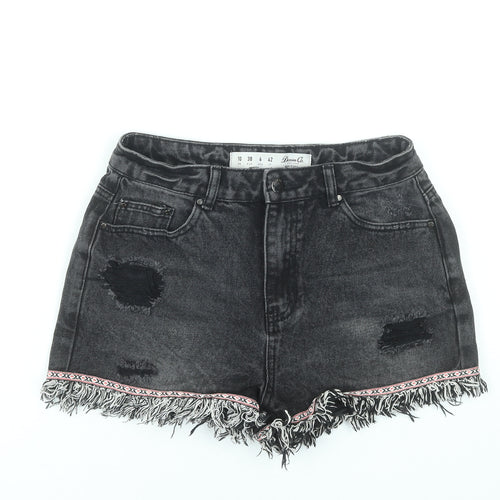 Denim Co. Women’s Black Cut-Off Fringe Denim Shorts Size 10