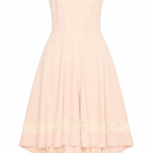 New Look Women’s Beige Off Shoulder Fit & Flare Hi-Low Dress Size 6