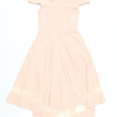 New Look Women’s Beige Off Shoulder Fit & Flare Hi-Low Dress Size 6
