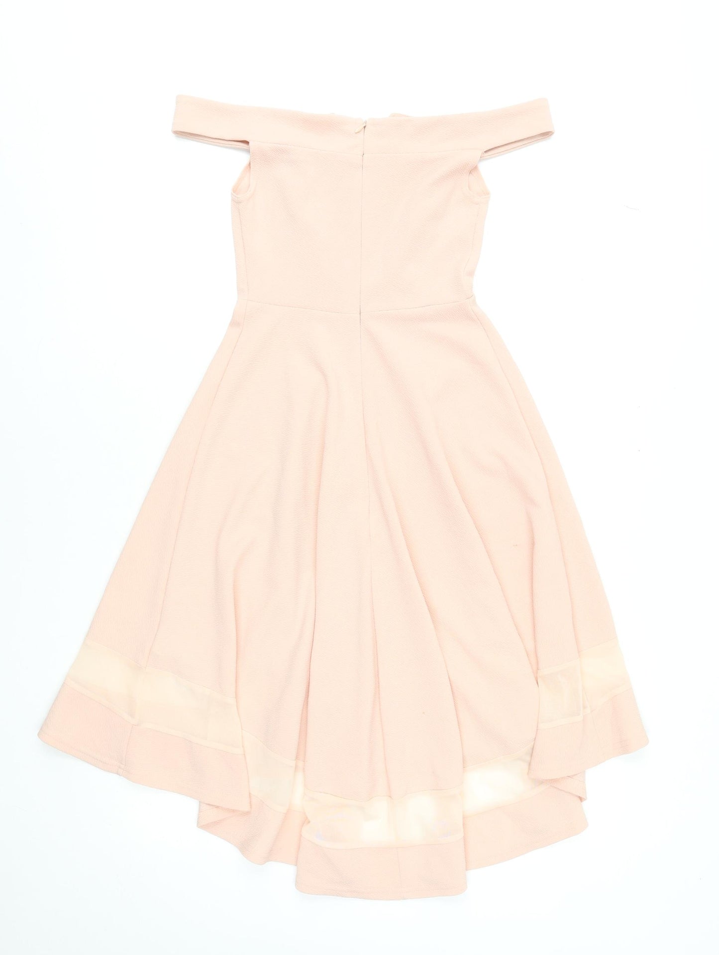 New Look Women’s Beige Off Shoulder Fit & Flare Hi-Low Dress Size 6