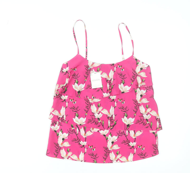 Oasis Women’s Pink Floral Camisole Tank Top Size 8