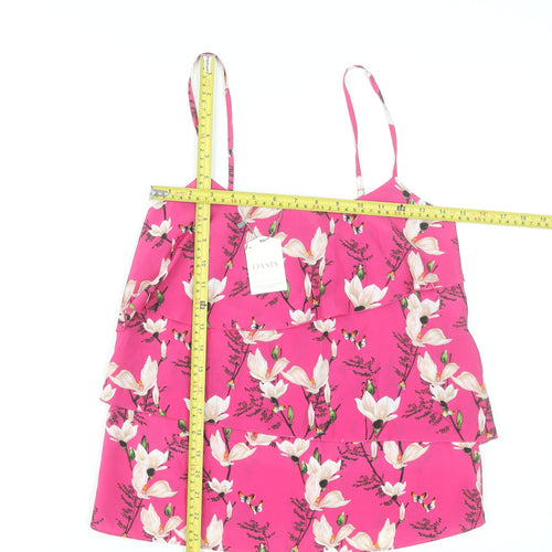 Oasis Women’s Pink Floral Camisole Tank Top Size 8