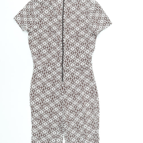 H&M Divided Women’s Brown Floral Stretch Jersey Playsuit Size S