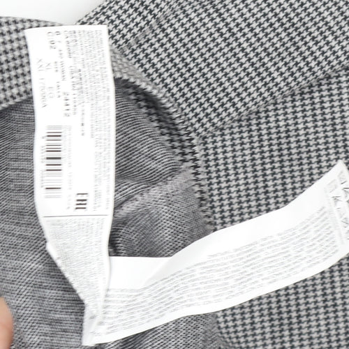 MNG Women’s Grey Houndstooth Shift Dress Size 14 Short Sleeve