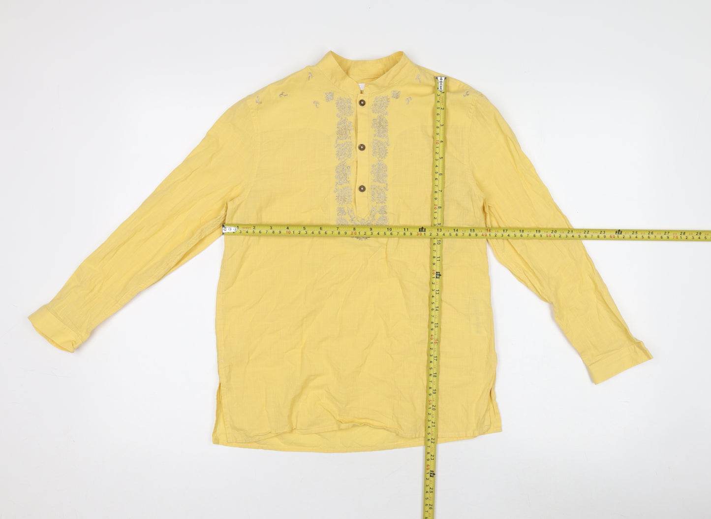Next Girls Yellow Linen Embroidered Tunic Blouse 10 Years
