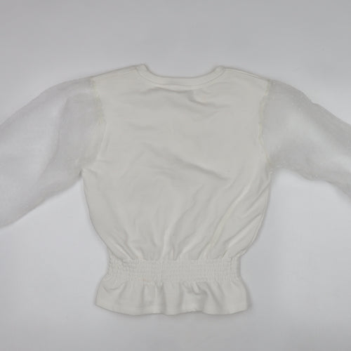River Island Womens White XS Puff Sleeve Tunic Blouse