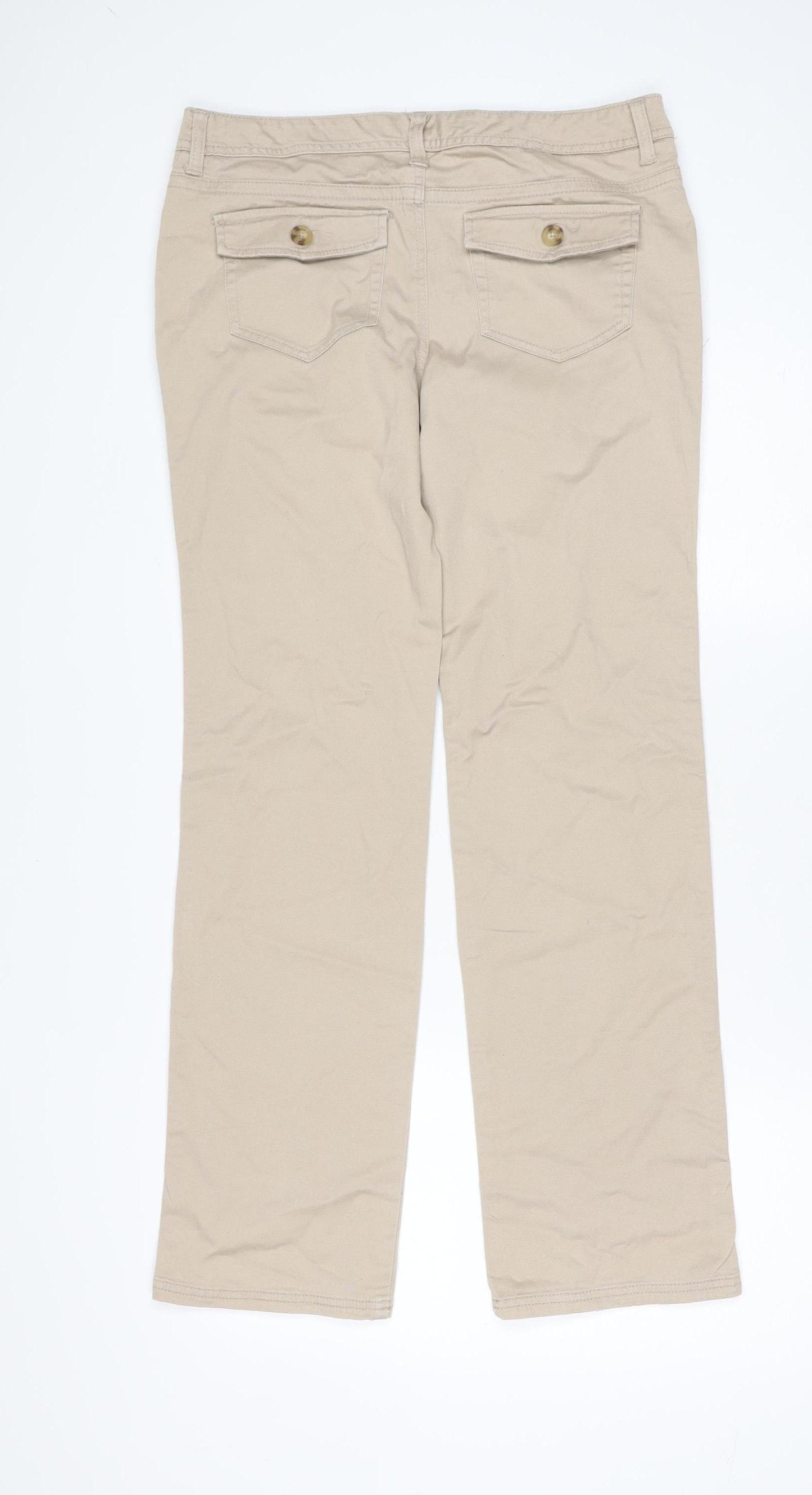 Justice Jeans Beige Straight Leg Juniors 16 Regular Teen Girls Cotton Blend