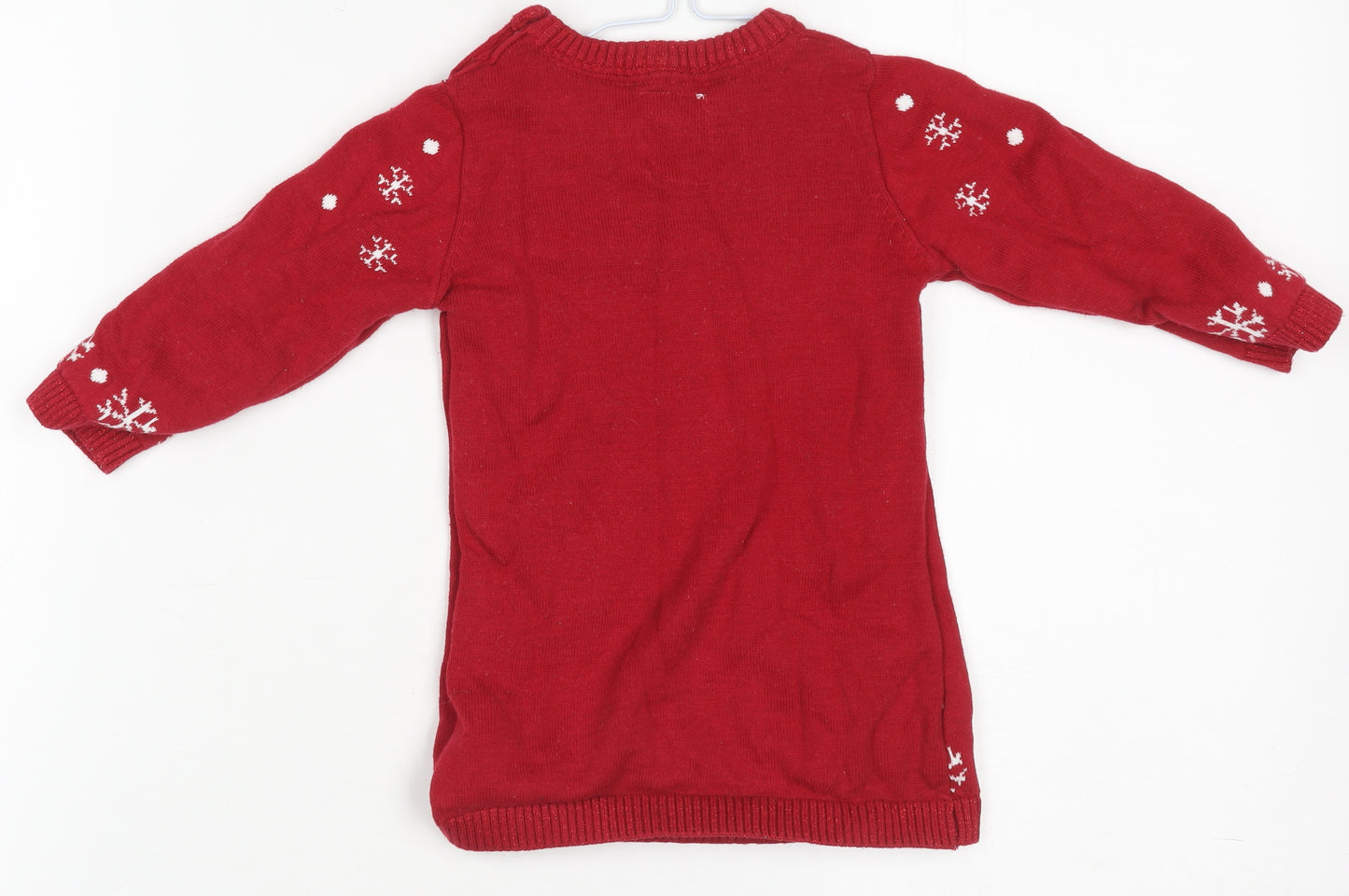 Disney at Primark Girls Red Christmas Knit Jumper 9-12 Months Minnie Mouse