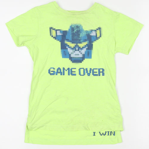 Next Boys Green 5 Years Game Over Graphic Cotton Blend T-Shirt