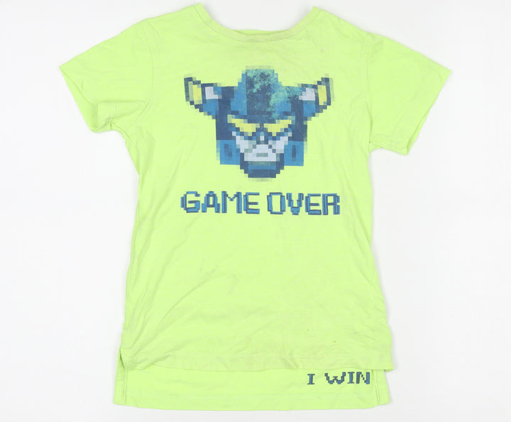 Next Boys Green 5 Years Game Over Graphic Cotton Blend T-Shirt