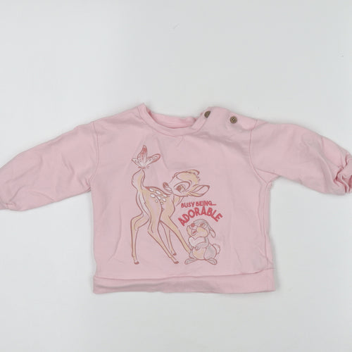 Dunnes Stores Pink Disney Bambi Pullover Jumper 6-9 Months Baby