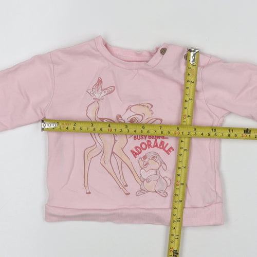 Dunnes Stores Pink Disney Bambi Pullover Jumper 6-9 Months Baby