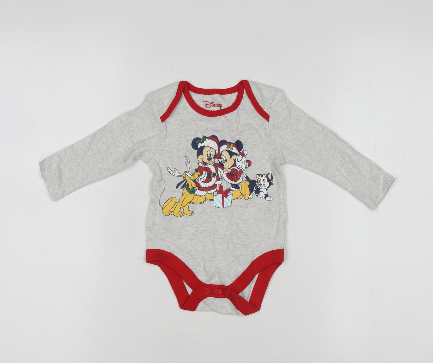 Disney Primark Grey Christmas Mickey & Minnie Baby Babygrow 6-9 Months