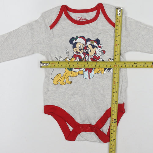 Disney Primark Grey Christmas Mickey & Minnie Baby Babygrow 6-9 Months