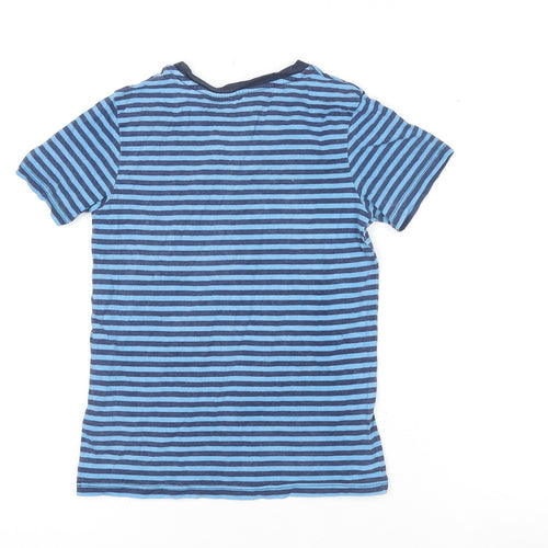 H&M Boys Blue Striped Angry Birds Cartoon T-Shirt 7-8 Years