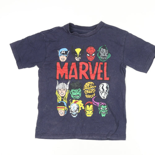 Marvel Boys Blue 6-7 Years Superhero Graphic Cotton T-Shirt
