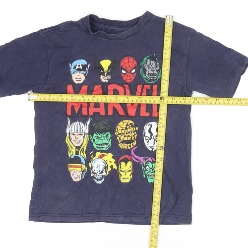 Marvel Boys Blue 6-7 Years Superhero Graphic Cotton T-Shirt