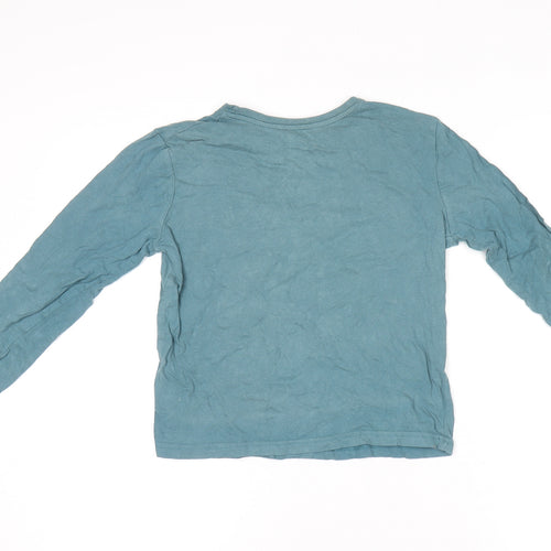 Mothercare Boys Blue Long Sleeve Camping Graphic Cotton T-Shirt 5-6 Years