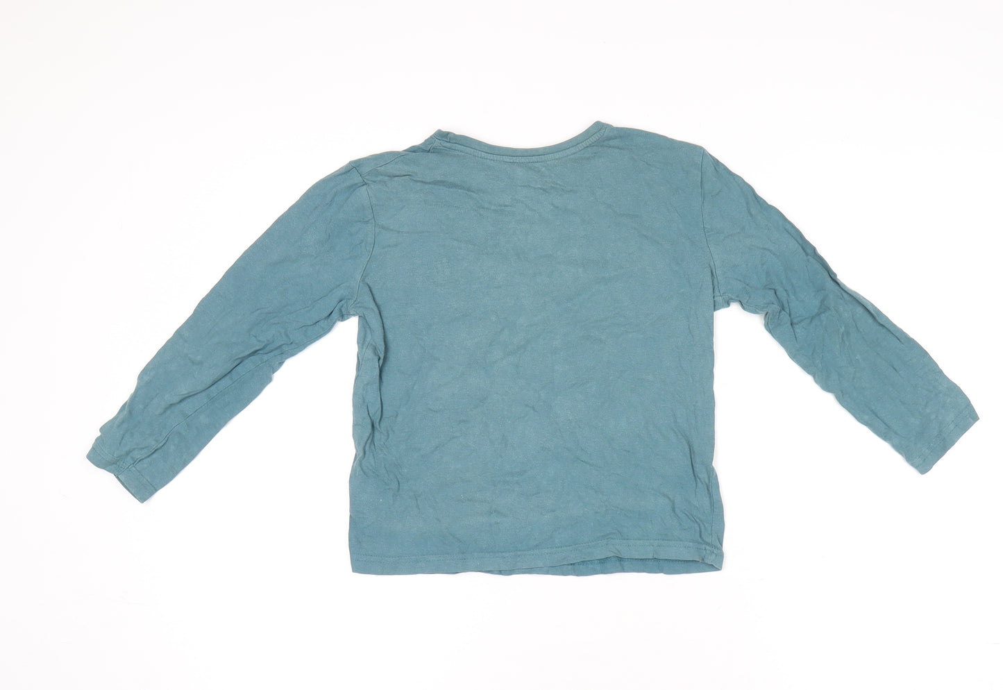 Mothercare Boys Blue Long Sleeve Camping Graphic Cotton T-Shirt 5-6 Years