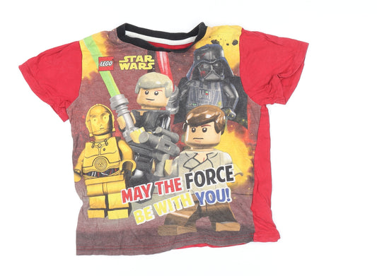 LEGO Star Wars Boys Red Graphic T-Shirt Size 6 Years Short Sleeve