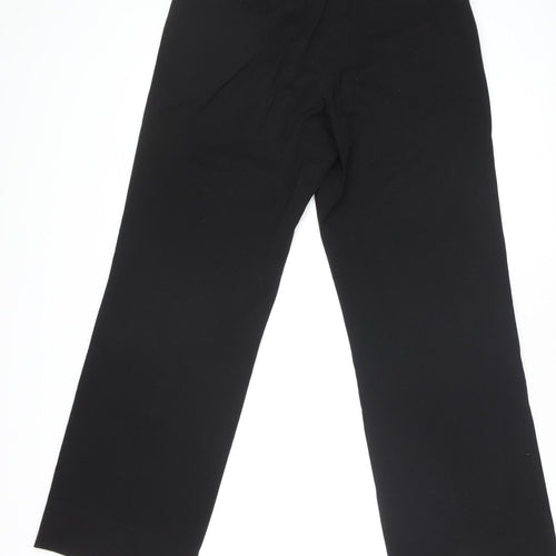Remus Uomo Womens Black Straight Leg Trousers Size 30R Polyester Blend