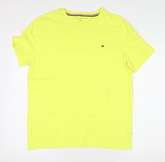 Tommy Hilfiger Men’s Yellow Basic Cotton Crew Neck T-Shirt M