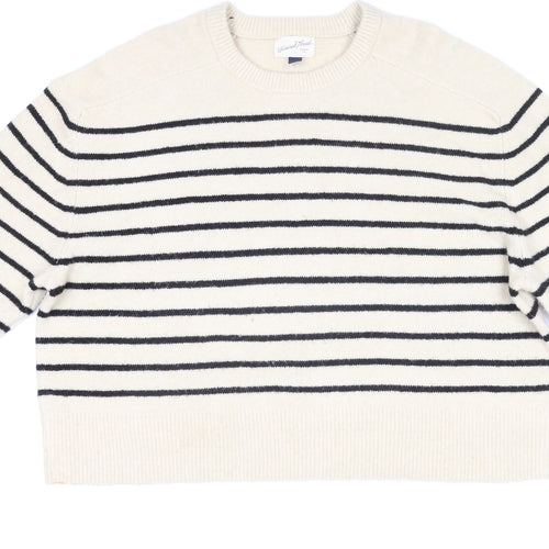 Universal Thread Women’s Beige Striped Crew Neck Knit Jumper 2XL