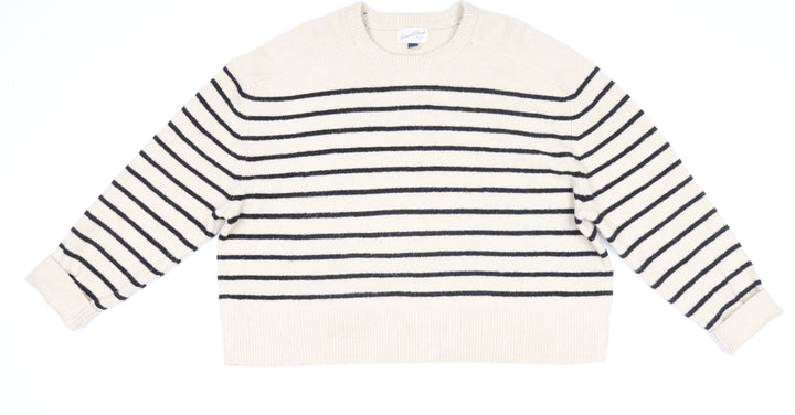 Universal Thread Women’s Beige Striped Crew Neck Knit Jumper 2XL