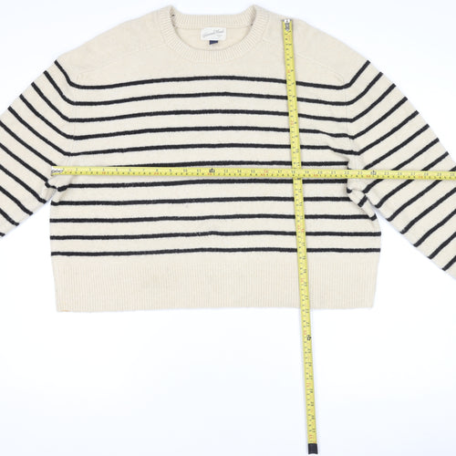 Universal Thread Women’s Beige Striped Crew Neck Knit Jumper 2XL