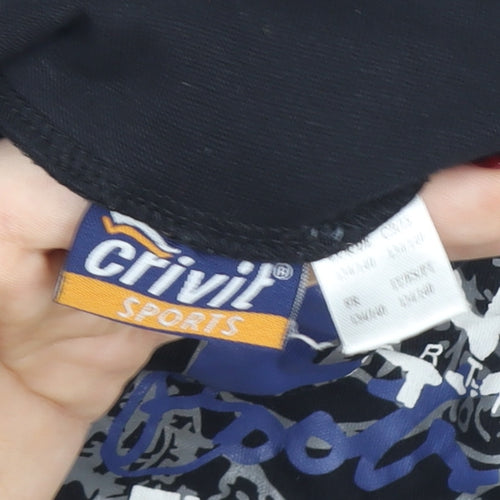 Crivit Boys Black Long Sleeve Graphic Roll Neck Sports T-Shirt 10-11 Years