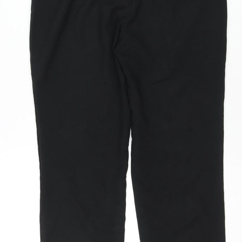 Dunnes Women's Black Cropped Trousers Size 12 Cotton Stretch