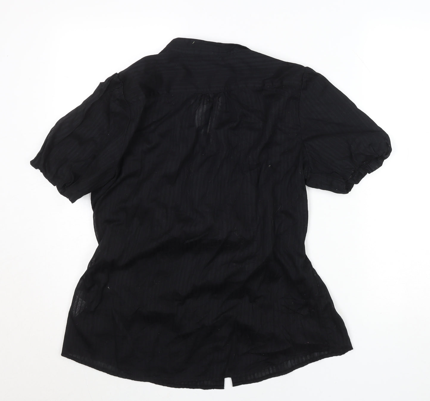 b.young Women Black Lightweight Cotton Button Tunic Blouse XL