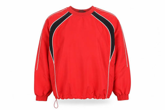 Front view of Finden Hales Women’s Red Crew Neck Sports jumper, size S
