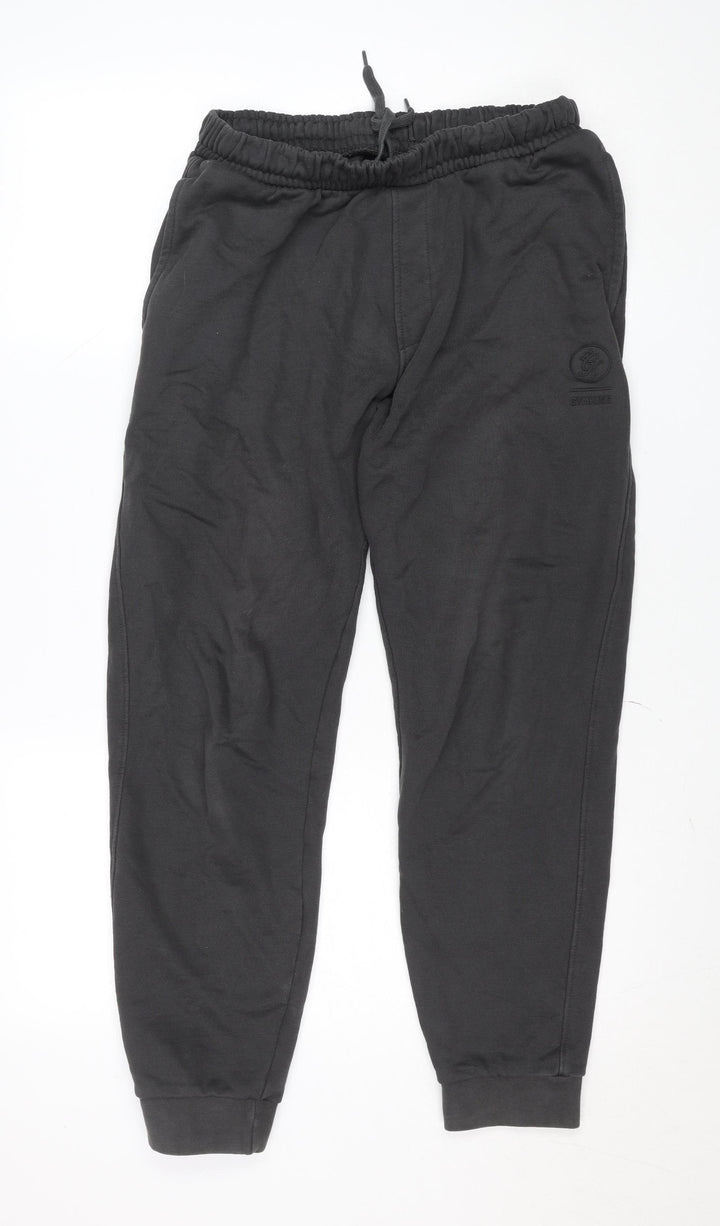 SikSilk Womens Black Regular Fit Fleece Sweatpants M