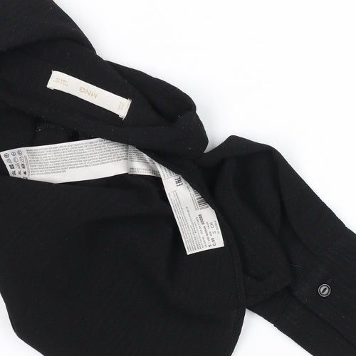 Mango Women's Black Cropped Button-Up Shirt Size S