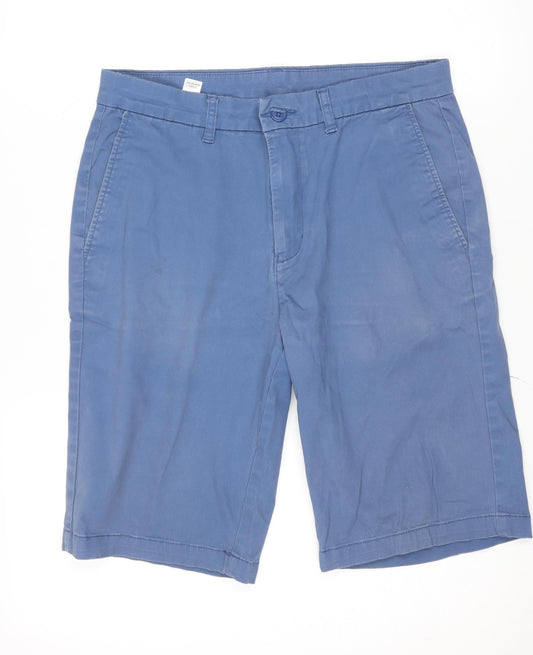 Dunnes Stores Men's Blue Chino Shorts 32in Waist Cotton Blend Casual