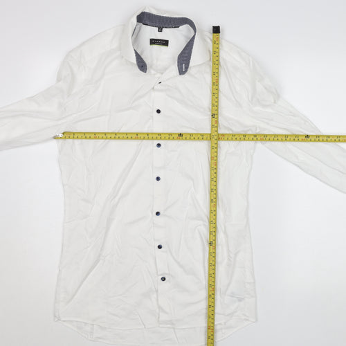 Eterna Men’s White Extra-Slim Dress Shirt Long Sleeve 16.5 Collar